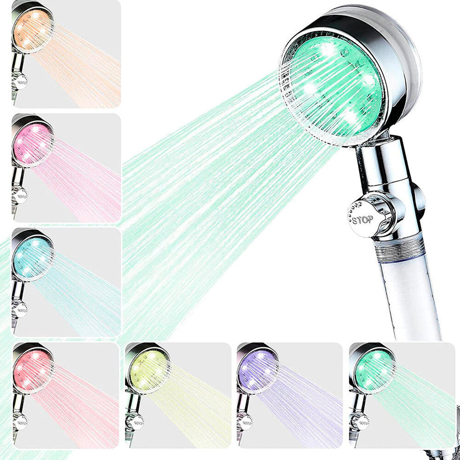 Cabezal de ducha LED con filtro y 360º