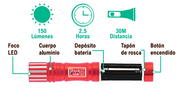 Linterna LED compacta de aluminio
