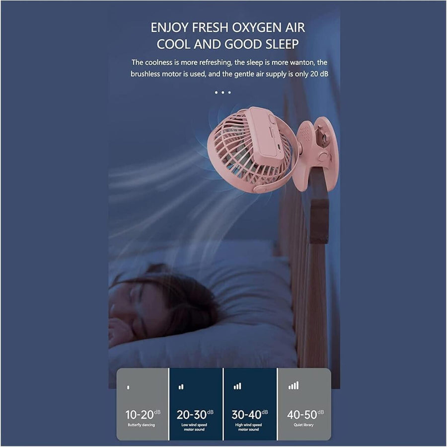 Mini ventilador de clip silencioso USB