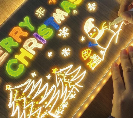 Pizarra con luz LED 20x20 para dibujar