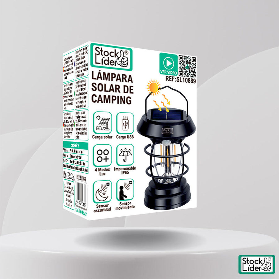 Lámpara solar de camping con sensor