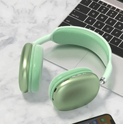Auriculares Bluetooth verdes con micrófono