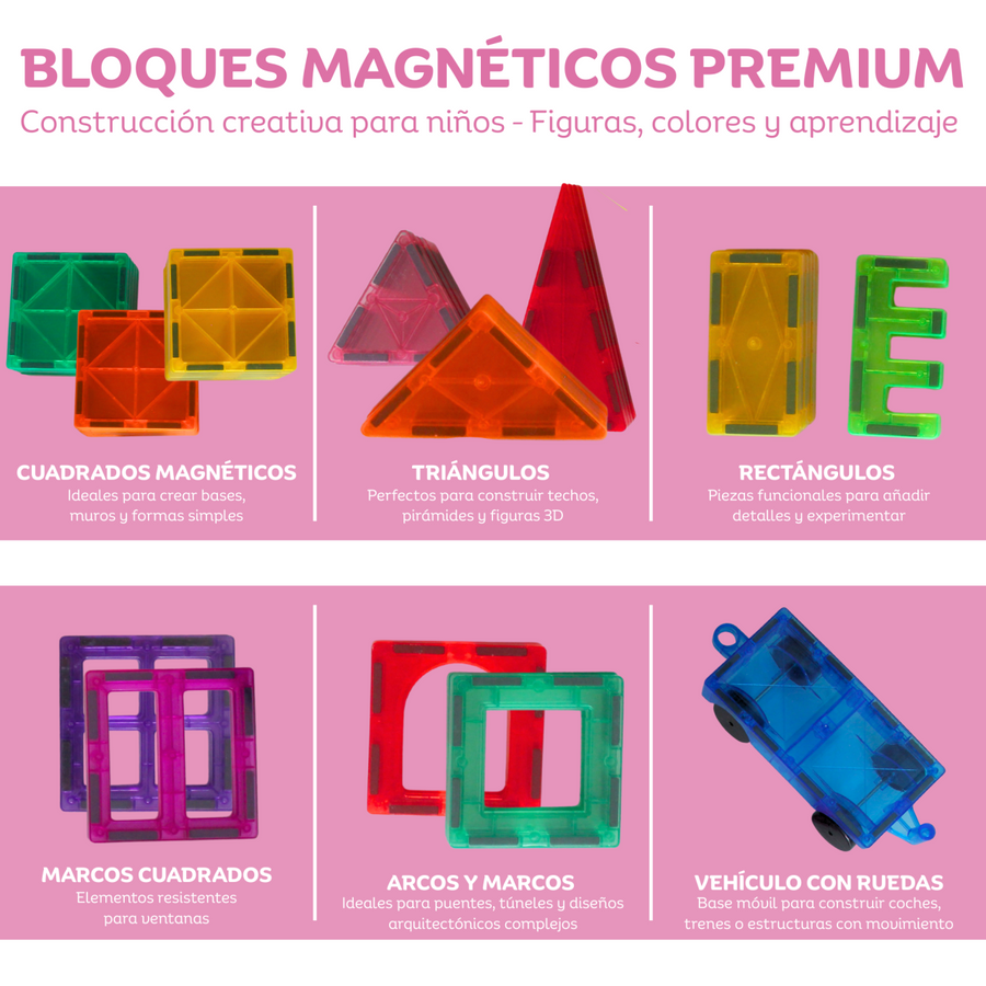 Bloques magnéticos 57 piezas para construir