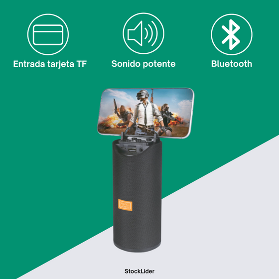Altavoz bluetooth portátil con soporte