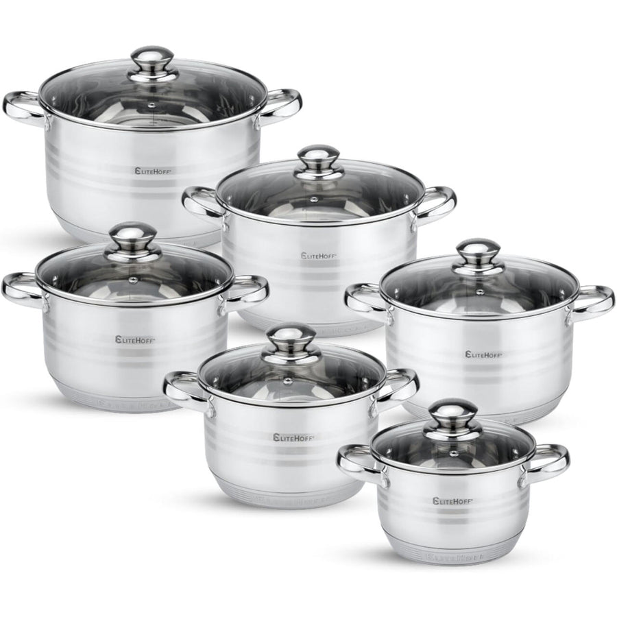 Batería de cocina acero inoxidable 12 piezas