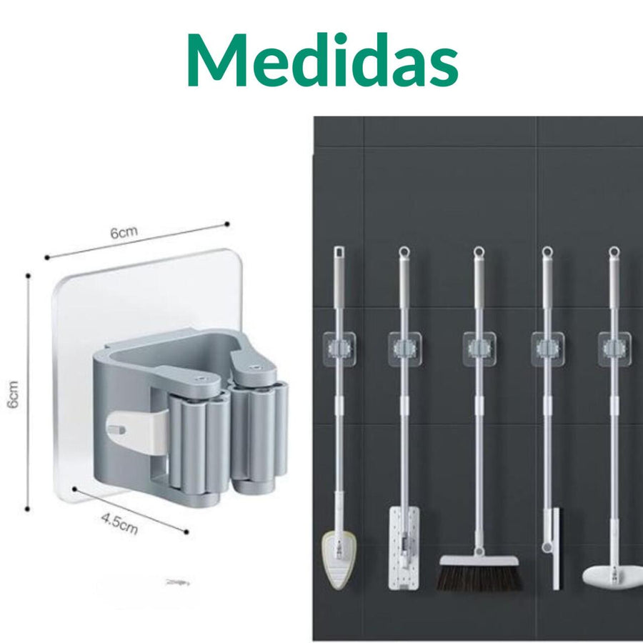 Porta escoba adhesivo para pared