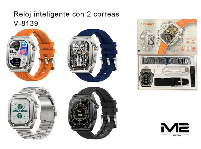 Reloj inteligente Z79 MAX con 2 correas