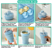 Vaso cubitera hielo 2 en 1 reutilizable
