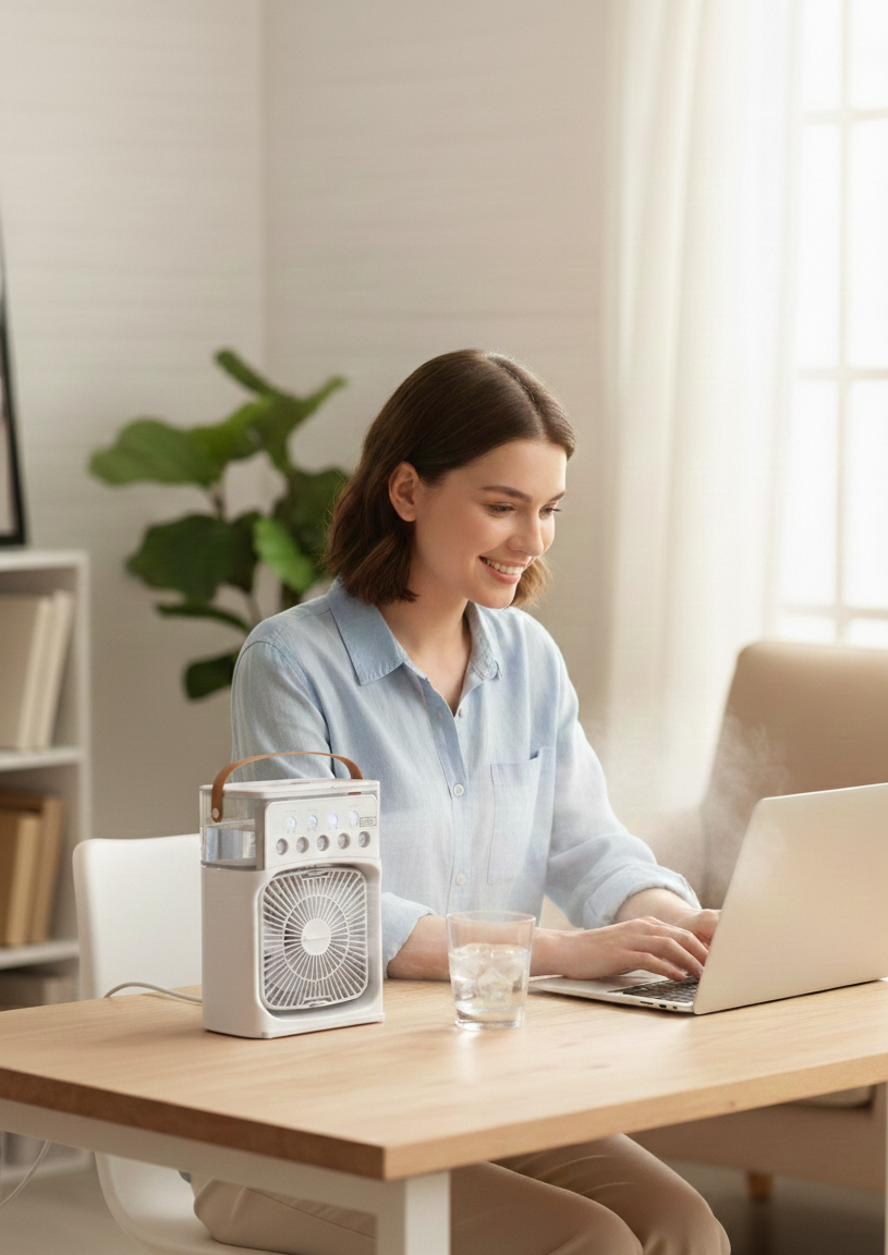 Ventilador con humidificador USB portátil