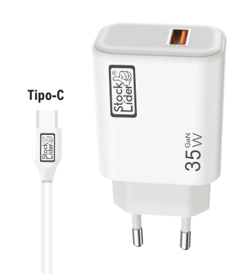 Cargador USB con cable Tipo C 35W