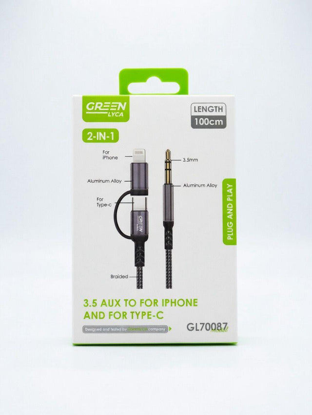 Adaptador AUX 3.5 para iPhone y USB-C