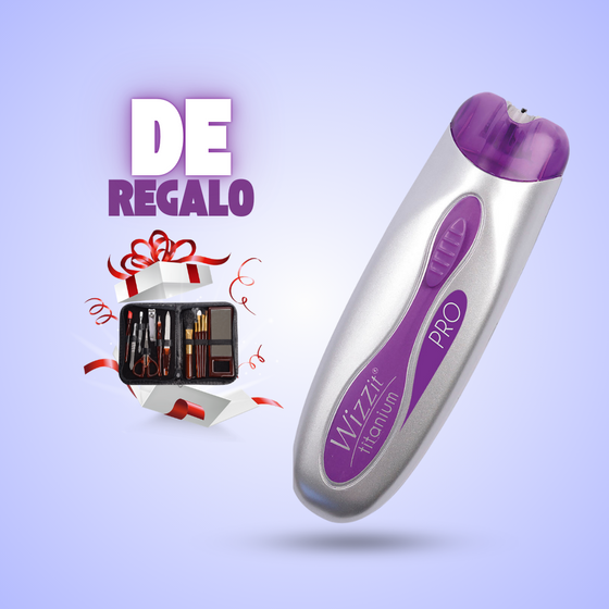 Depiladora de titanio con set manicura