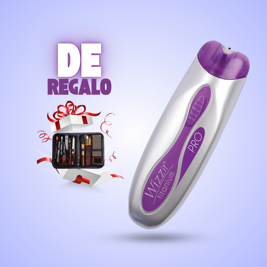 Depiladora de titanio con set manicura
