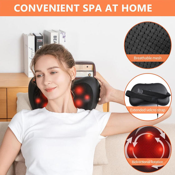Cojín masaje shiatsu con calor portátil