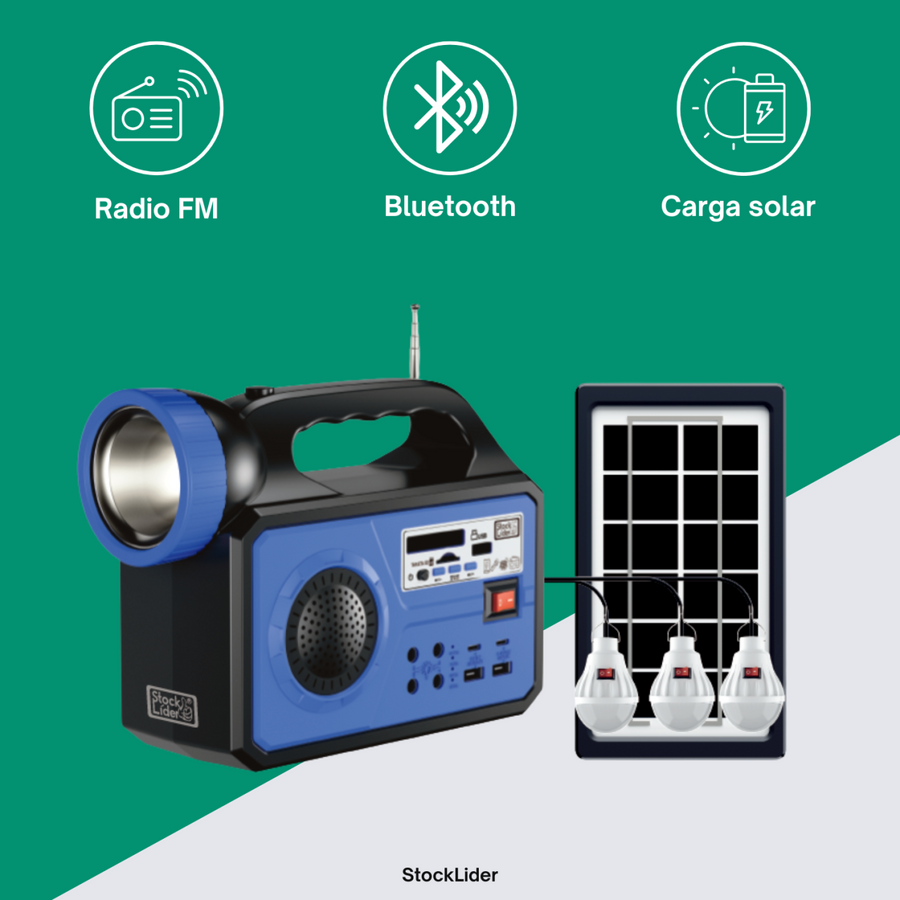 Batería portátil solar con luces LED