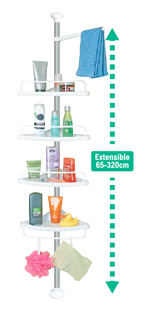 Estantería extensible para baño sin taladro