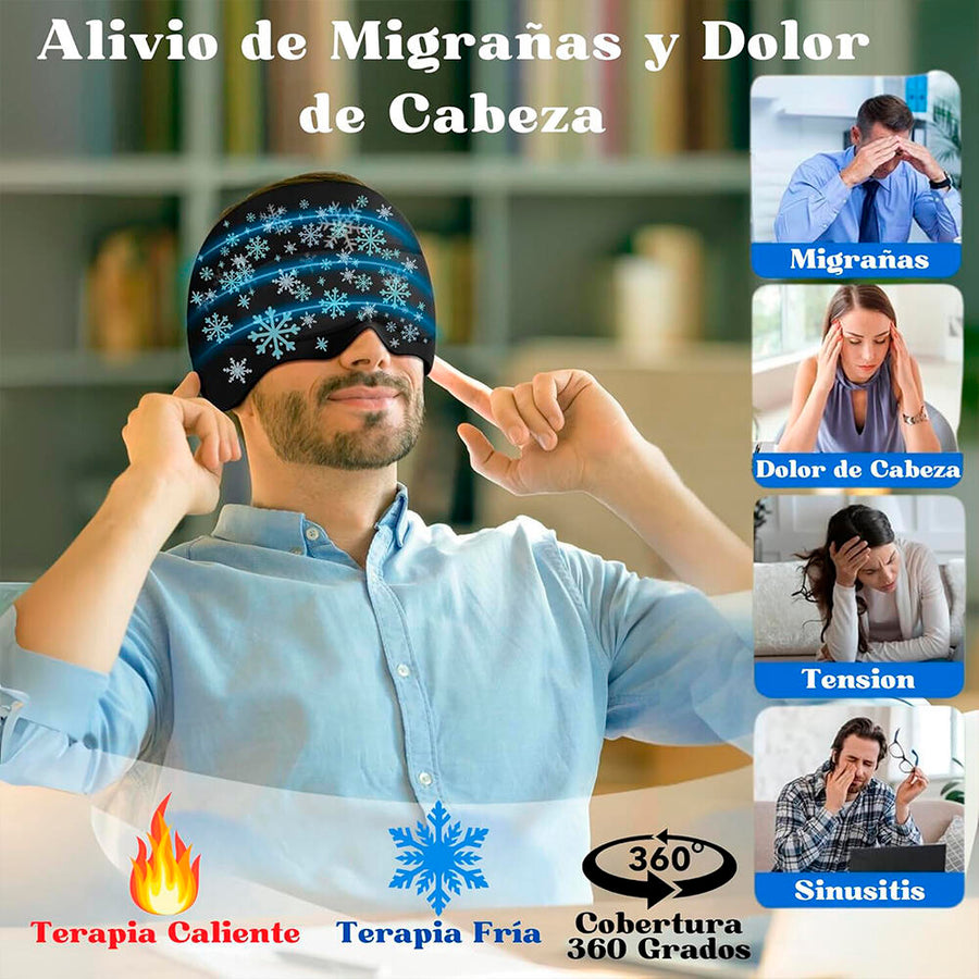 Gorro de gel para migraña frío o calor