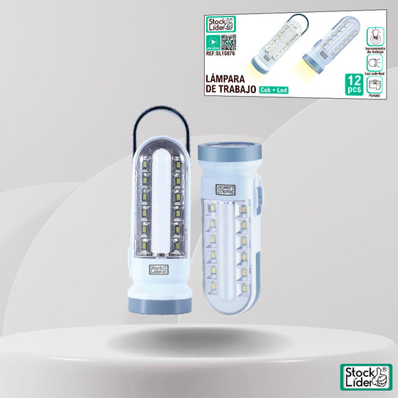 Lámpara de trabajo LED + COB portátil