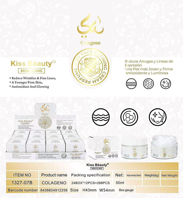 Crema facial con colágeno Kiss Beauty