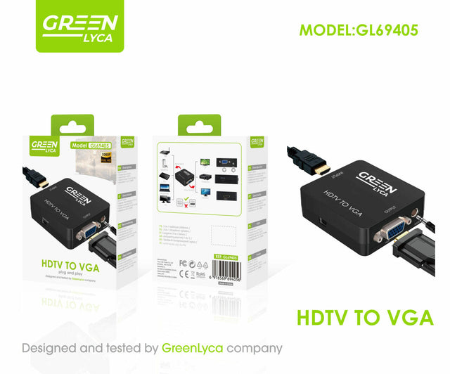 Convertidor HDTV a VGA con audio 3.5
