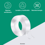 Cinta nanotec reutilizable transparente