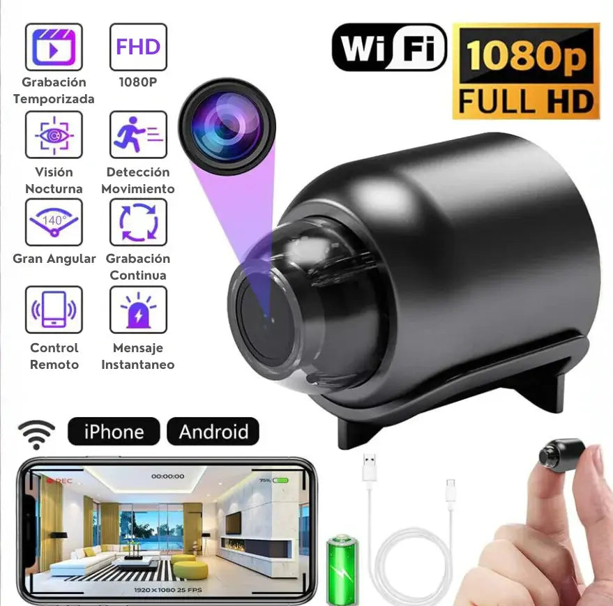 Mini Cámara WiFi 1080P USB