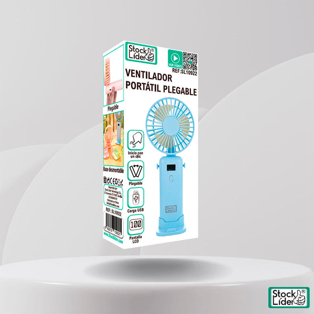 Ventilador portátil plegable con pantalla