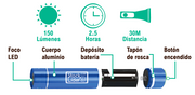 Linterna LED compacta de aluminio