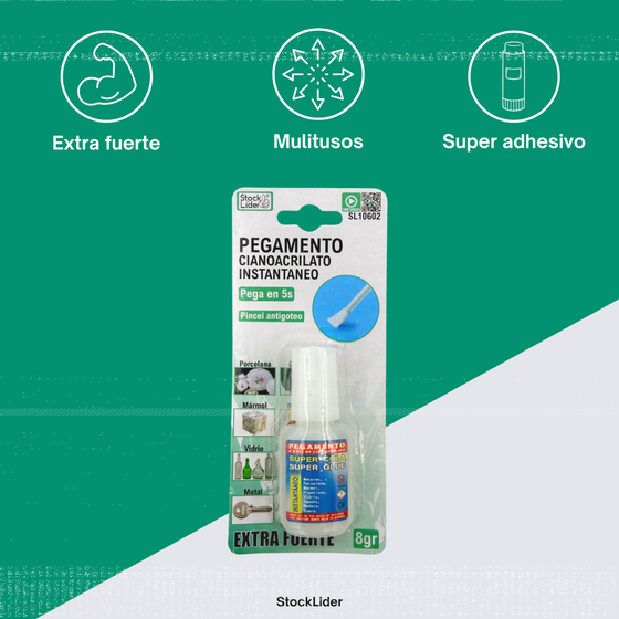 Pegamento cianoacrilato instantáneo preciso