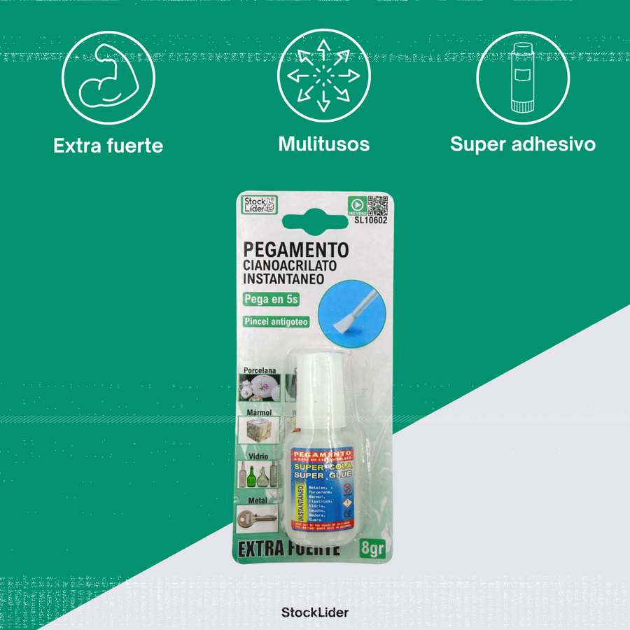 Pegamento cianoacrilato instantáneo preciso