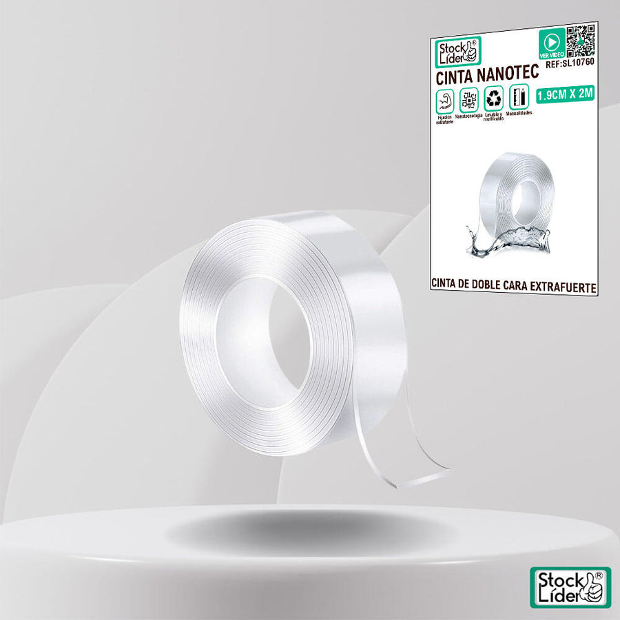 Cinta nanotec reutilizable transparente