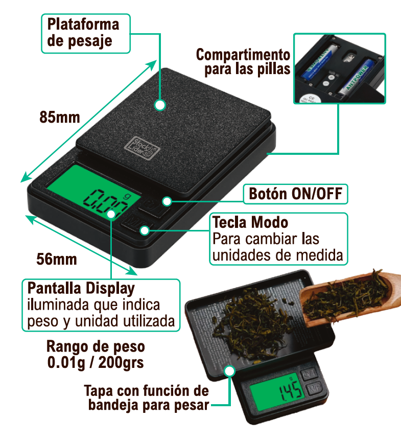 Báscula digital de precisión compacta