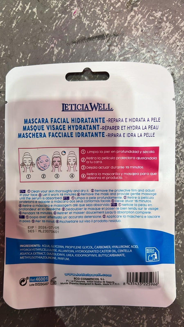 Mascarilla facial reparadora hidratante