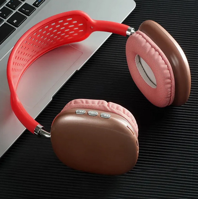 Casco Bluetooth rojo inalámbrico
