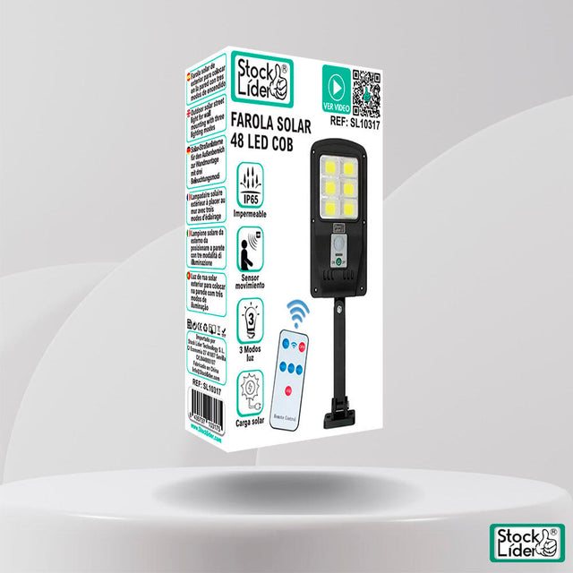 Farola solar 48 LED COB exterior