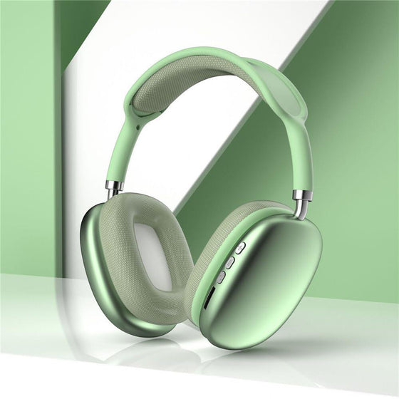 Auriculares Bluetooth verdes con micrófono