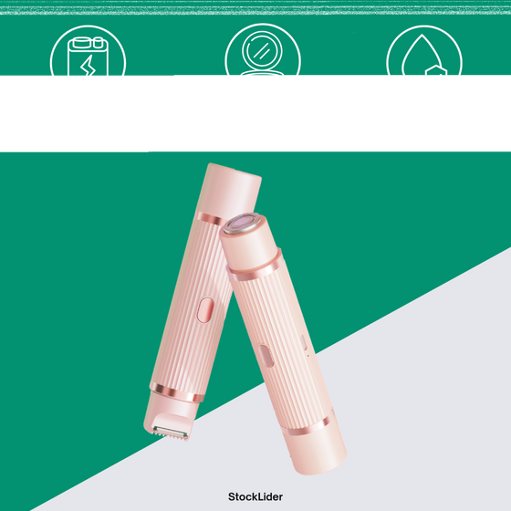 Depiladora doble cabezal USB para cara y cuerpo