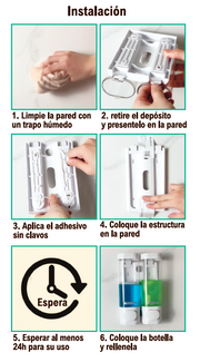 Dispensador de jabón mural adhesivo