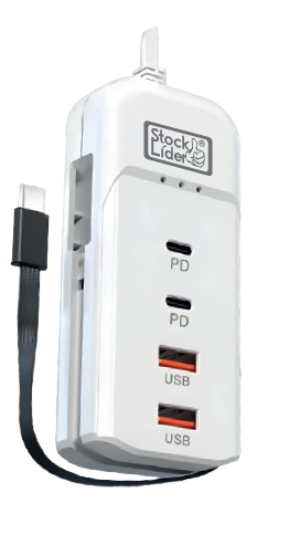 Regleta de carga USB 4+1 compacta