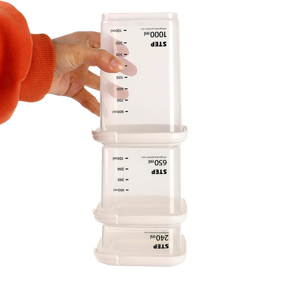 set de recipientes apilables con tapa