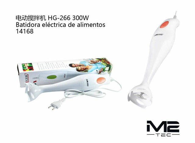 Batidora eléctrica 300W blanca compacta