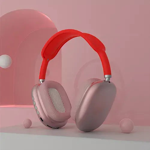 Casco Bluetooth rojo inalámbrico