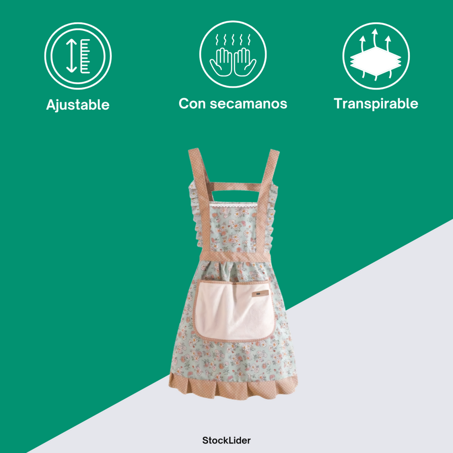 Delantal con secamanos para cocina