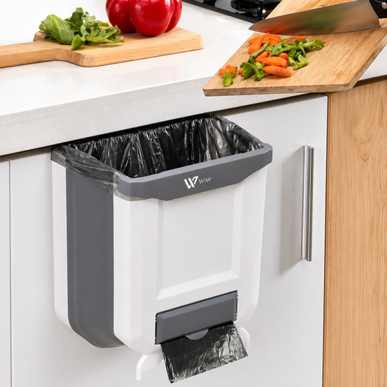 Papelera plegable colgante para cocina