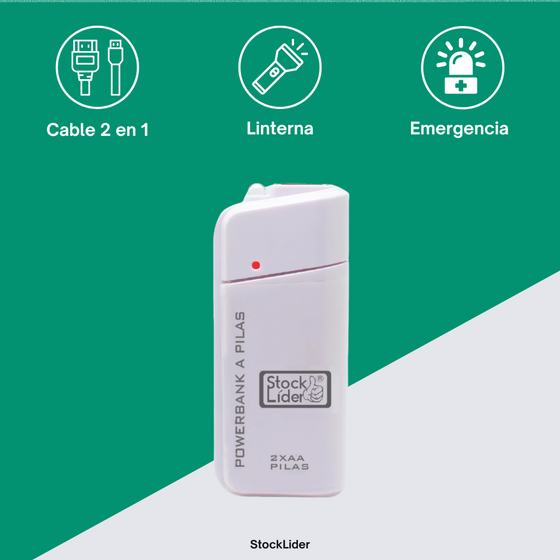 Powerbank a pilas con linterna LED