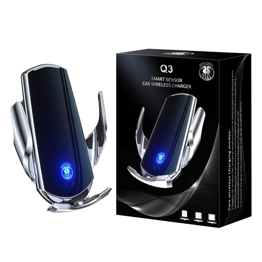 Cargador inalámbrico coche Qi automático
