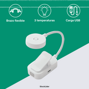 Lámpara de lectura con clip USB