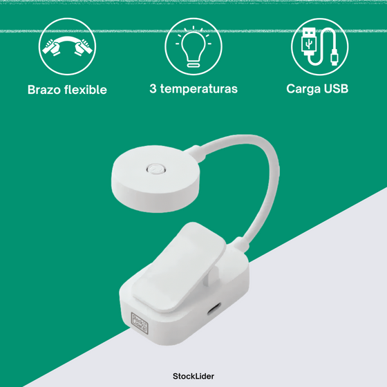 Lámpara de lectura con clip USB
