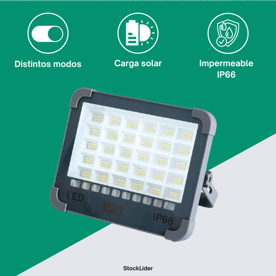 Foco LED solar recargable y portátil