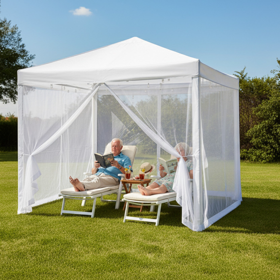 Carpa con mosquitera 360º para jardín